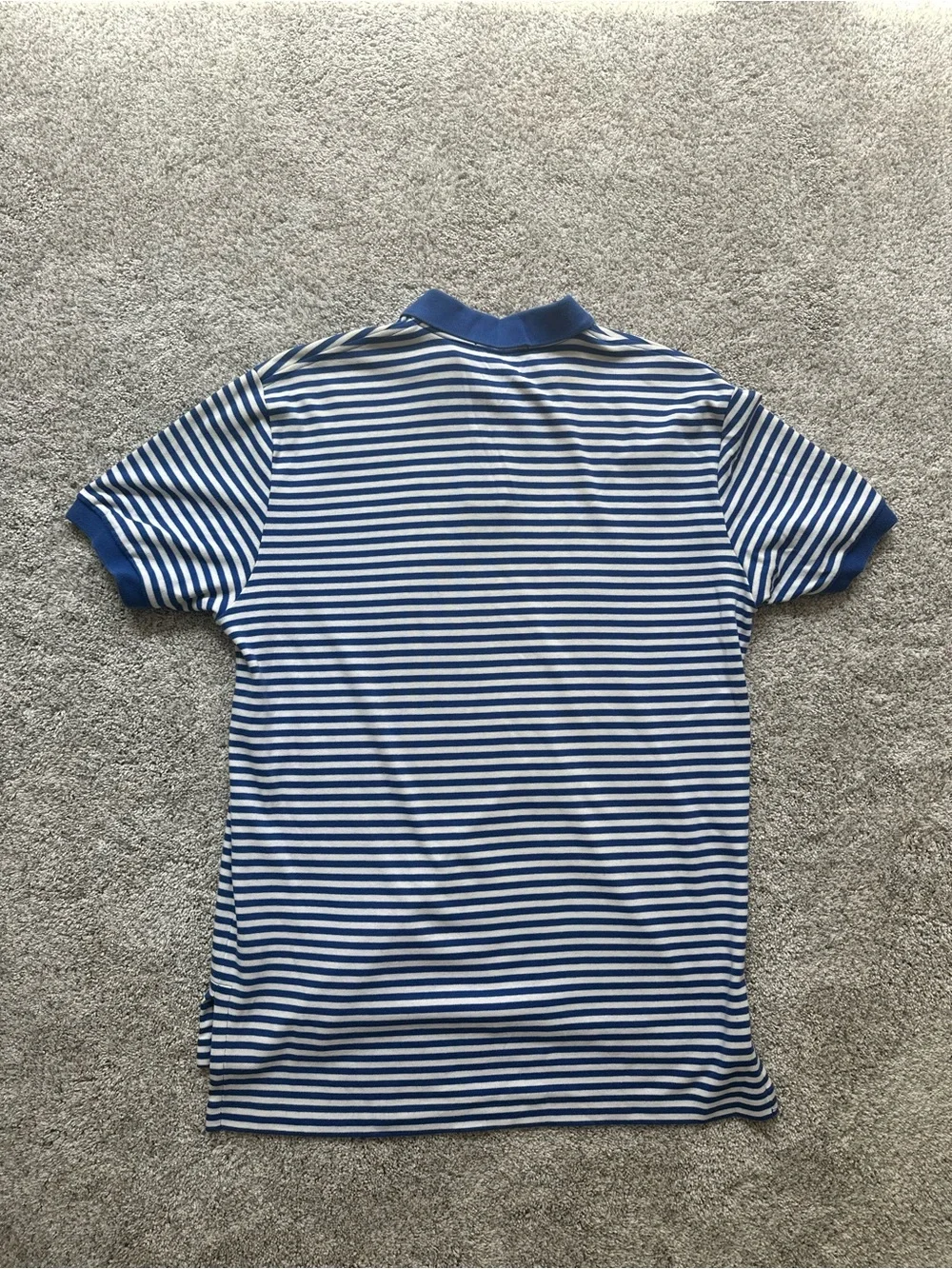 Polo by Ralph Lauren Royal Blue & White Striped Polo Shirt with Green Pony